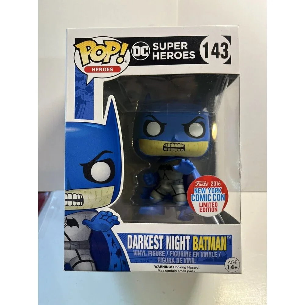 New! 2016 Funko Pop Vinyl Figure Darkest Night Batman #143 Vaulted NY Comic Con - Picture 1 of 5